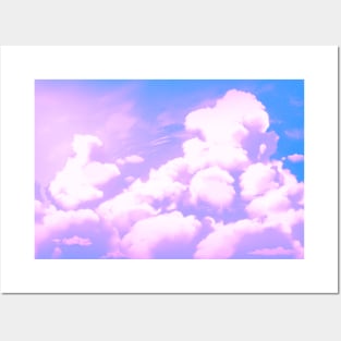 Over the Cotton Candy Cumulonimbus Clouds Landscape Painting - Relaxing Scenery Design Posters and Art